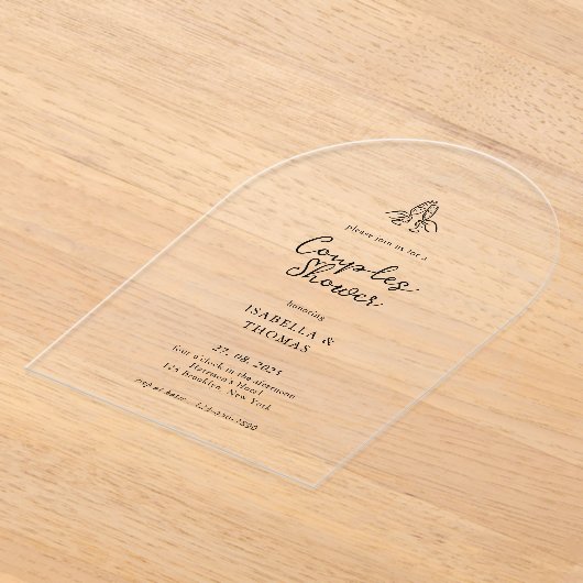 Minimalistische Paare Dusche Akryllische Einladung (Ablage )