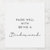 Minimalistische Paare gut, wenn sie eine Brautjung Weinetikett (Einzelnes Label)