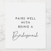 Minimalistische Paare gut, wenn sie eine Brautjung Weinetikett (Einzelnes Label)