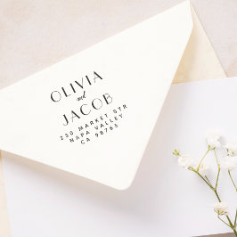 Minimalistische Paare Namen Hochzeitsfeier Rücksen Gummistempel