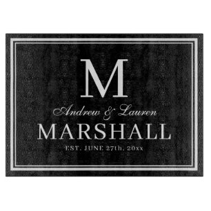 Minimalistische Paare nennen Typografie Hochzeitsg Schneidebrett