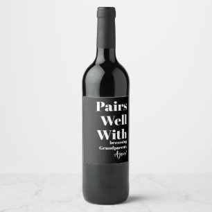 Minimalistische Paare passen wieder gut zu Großelt Weinetikett