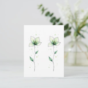 Minimalistische paarweise grüne Blume Blank Karte