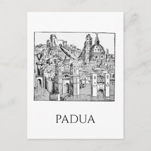 Minimalistische Padua-Mittelalter-Skyline-Linienku Postkarte
