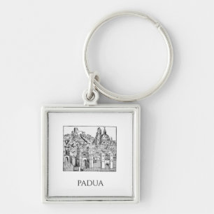 Minimalistische Padua-Mittelalter-Skyline-Linienku Schlüsselanhänger