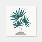 Minimalistische Palm-Blätter in Strippenvase - Mod Serviette (Vorderseite)