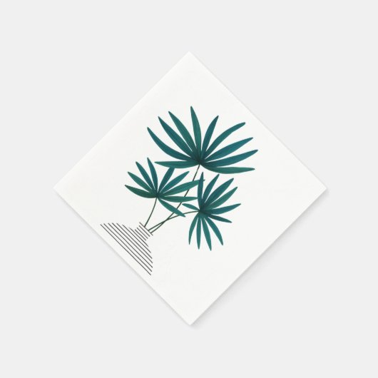 Minimalistische Palm-Blätter in Strippenvase - Mod Serviette (Ecke)