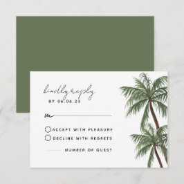 Minimalistische Palm Trees Wedding RSVP Card Karte