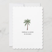 Minimalistische Palmenbaumhochzeit Einladung (Rückseite)