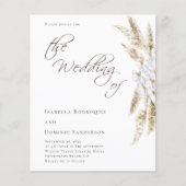 Minimalistische Pampas Grass Hochzeitseinladung (Vorderseite)