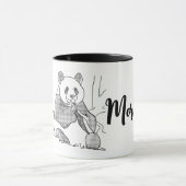 Minimalistische Panda Lazy Morning Tasse (Zentrum)