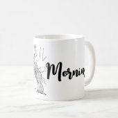 Minimalistische Panda Lazy Morning Tasse (VorderseiteRechts)