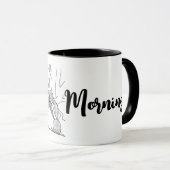 Minimalistische Panda Lazy Morning Tasse (VorderseiteRechts)