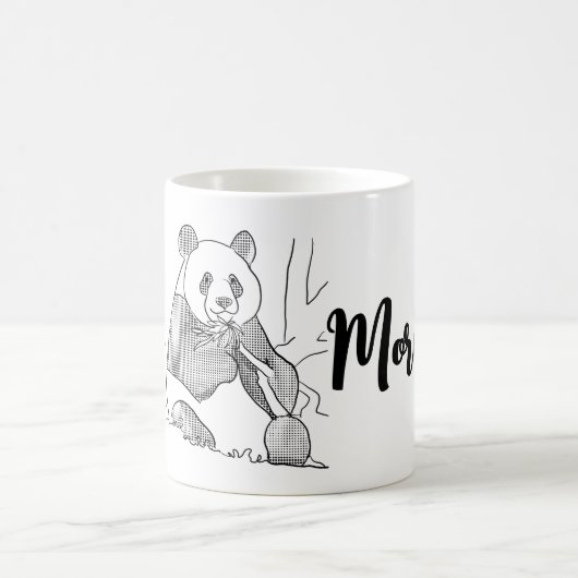 Minimalistische Panda Lazy Morning Tasse (Mittel)