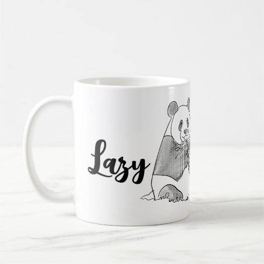 Minimalistische Panda Lazy Morning Tasse (Links)