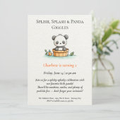 Minimalistische Panda Pool-Party Einladung (Stehend Vorderseite)