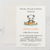 Minimalistische Panda Pool-Party Einladung (Vorne/Hinten)