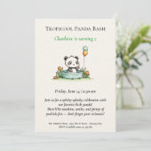 Minimalistische Panda Pool-Party Einladung (Stehend Vorderseite)