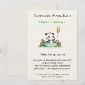 Minimalistische Panda Pool-Party Einladung (Vorne/Hinten)