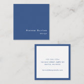 Minimalistische Pantone Classic Blue Business Card Quadratische Visitenkarte (Vorne/Hinten)