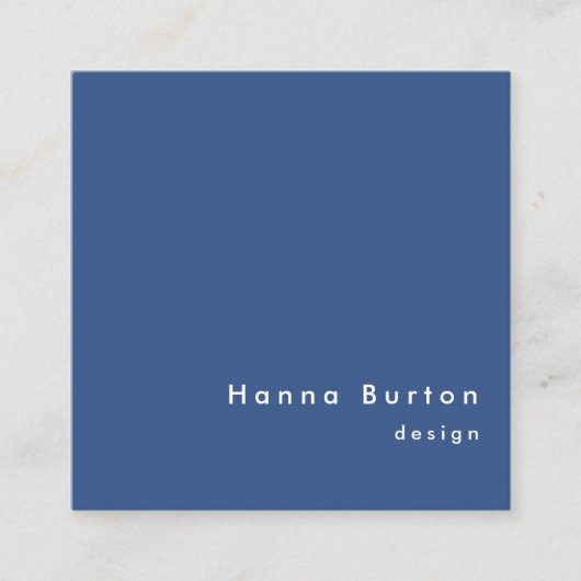 Minimalistische Pantone Classic Blue Business Card Quadratische Visitenkarte (Vorderseite)