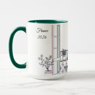 Minimalistische Pariser Fensteransicht Personalisi Tasse