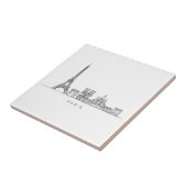 Minimalistische Pariser Skyline-Linienkunst Fliese (Seite)
