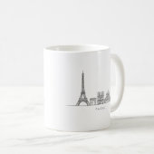 Minimalistische Pariser Skyline-Linienkunst Kaffeetasse (VorderseiteRechts)