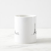 Minimalistische Pariser Skyline-Linienkunst Kaffeetasse (Mittel)