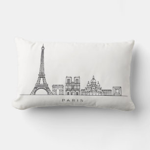 Minimalistische Pariser Skyline-Linienkunst Lendenkissen