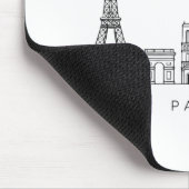 Minimalistische Pariser Skyline-Linienkunst Mousepad (Ecke)
