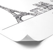 Minimalistische Pariser Skyline-Linienkunst Poster (Ecke)
