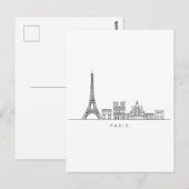 Minimalistische Pariser Skyline-Linienkunst Postkarte (Vorne/Hinten)