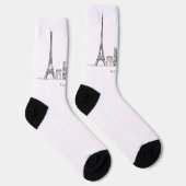 Minimalistische Pariser Skyline-Linienkunst Socken (Rechts)