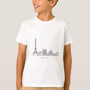 Minimalistische Pariser Skyline-Linienkunst T-Shirt