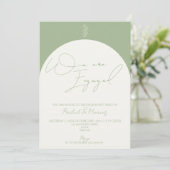 Minimalistische Partei für ein modernes Olive Arch Einladung (Stehend Vorderseite)