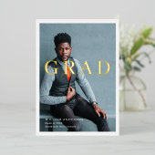 Minimalistische Partei für sauberes Foto und Blaue Folieneinladung (Stehend vorne)