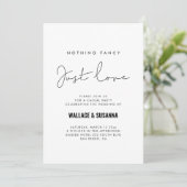 Minimalistische Party-Karte "Nothing extravagant E Save The Date (Stehend Vorderseite)