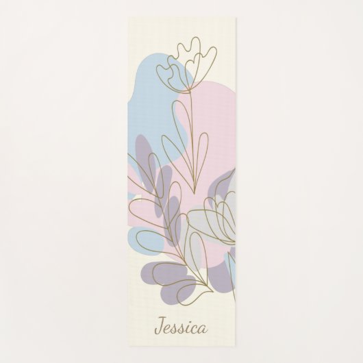 Minimalistische Pasta Abstrakte Blumenpracht Perso Yogamatte (Vorderseite)