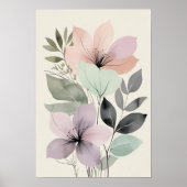 Minimalistische Pasta floral Poster (Vorne)
