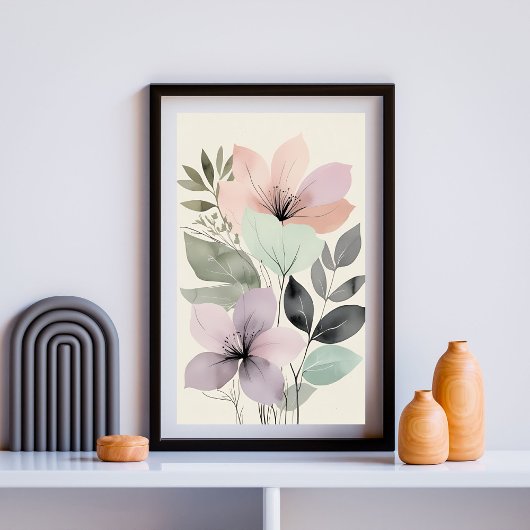 Minimalistische Pasta floral Poster