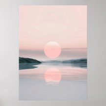 Minimalistische Pasta Lake Sunset Landschaft
