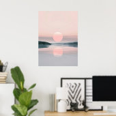 Minimalistische Pasta Lake Sunset Landschaft Poster (Heimbüro)