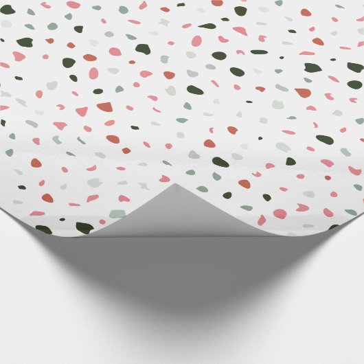Minimalistische Pasta Rosa Grau Terrazzo Geschenk Geschenkpapier (Ecke)