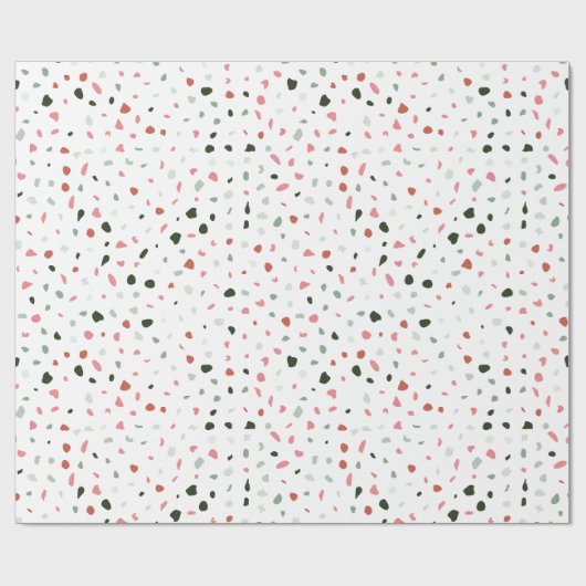 Minimalistische Pasta Rosa Grau Terrazzo Geschenk Geschenkpapier (Flach)
