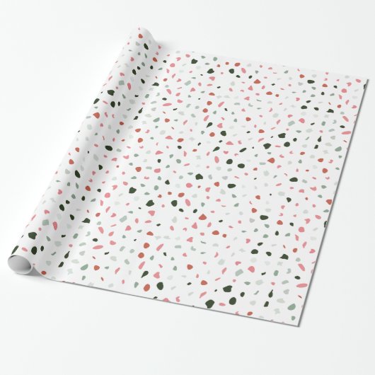 Minimalistische Pasta Rosa Grau Terrazzo Geschenk Geschenkpapier (Ungerollt)