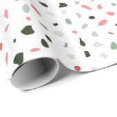 Minimalistische Pasta Rosa Grau Terrazzo Geschenk Geschenkpapier (Rolleneckpunkt)