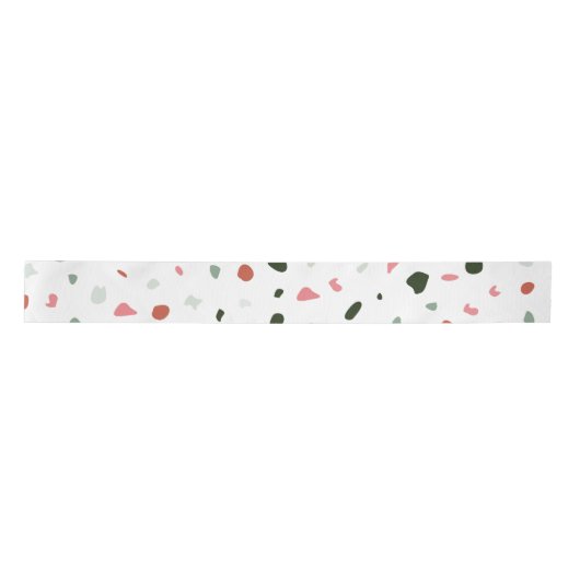 Minimalistische Pasta Rosa Grau Terrazzo Geschenk Satinband (Vorderseite)
