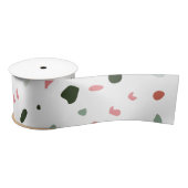 Minimalistische Pasta Rosa Grau Terrazzo Geschenk Satinband (Spule)