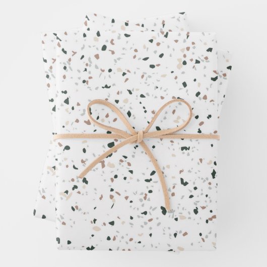 Minimalistische Pasta Rosa Grün Terrazzo Geschenk Geschenkpapier Set (Beispiel)